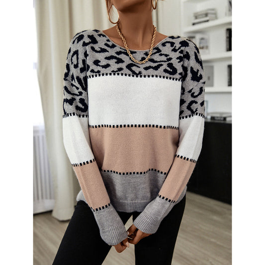 Striped Knitted Loose Pullover