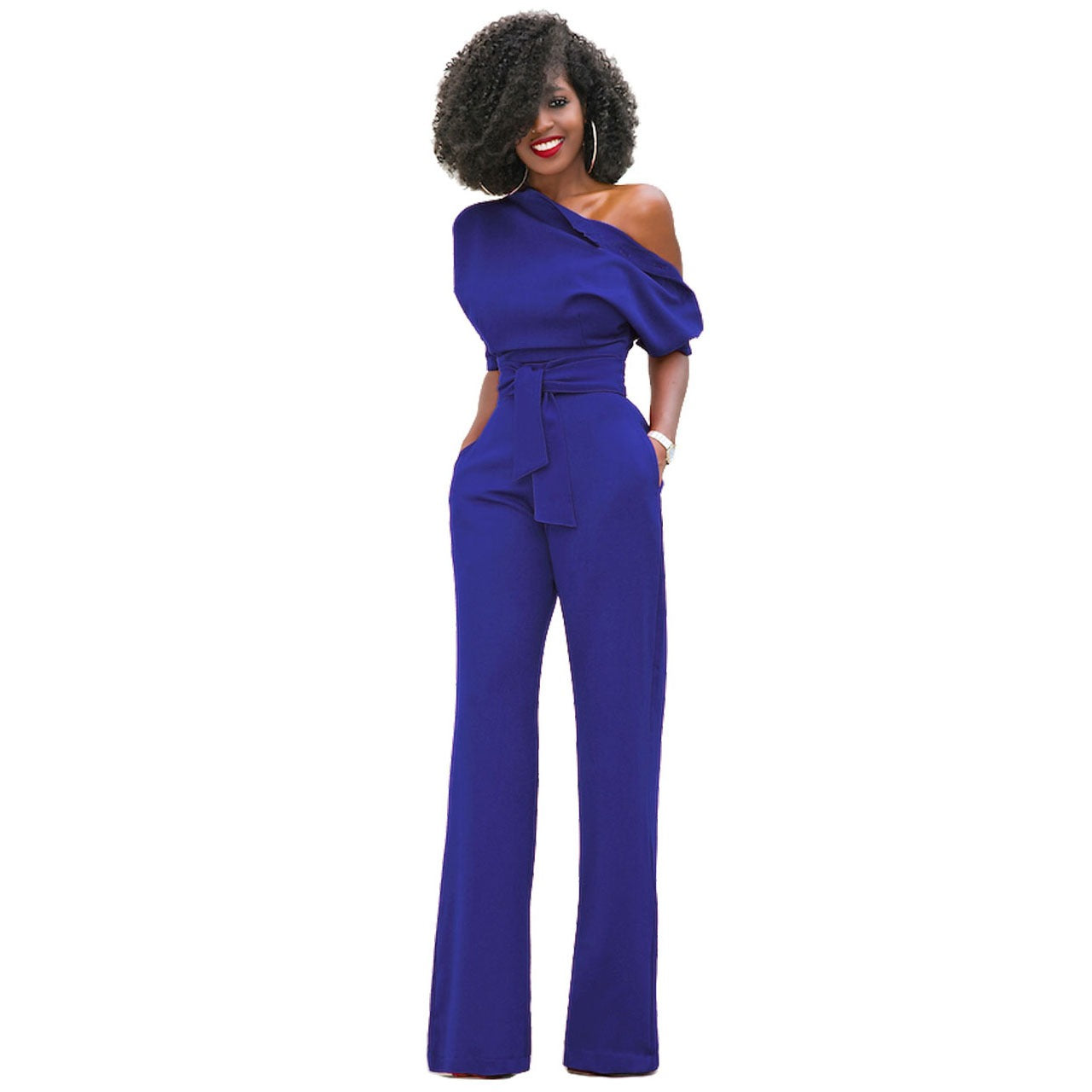 Abstract Collar Jumpsuit