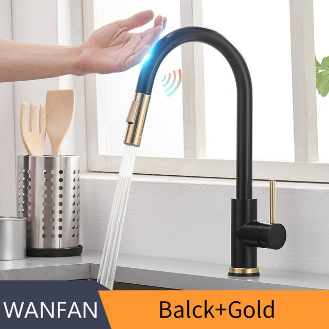 Sleek and Stylish Touch and Pull Out Kitchen Mixer