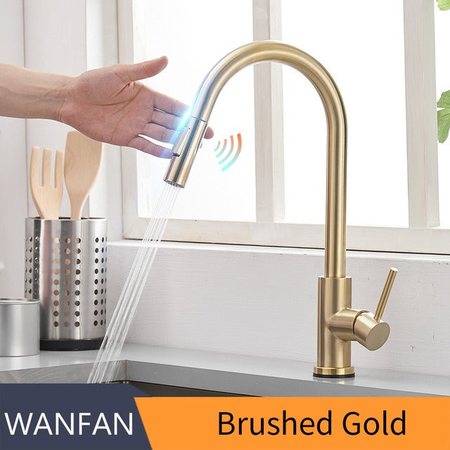 Sleek and Stylish Touch and Pull Out Kitchen Mixer