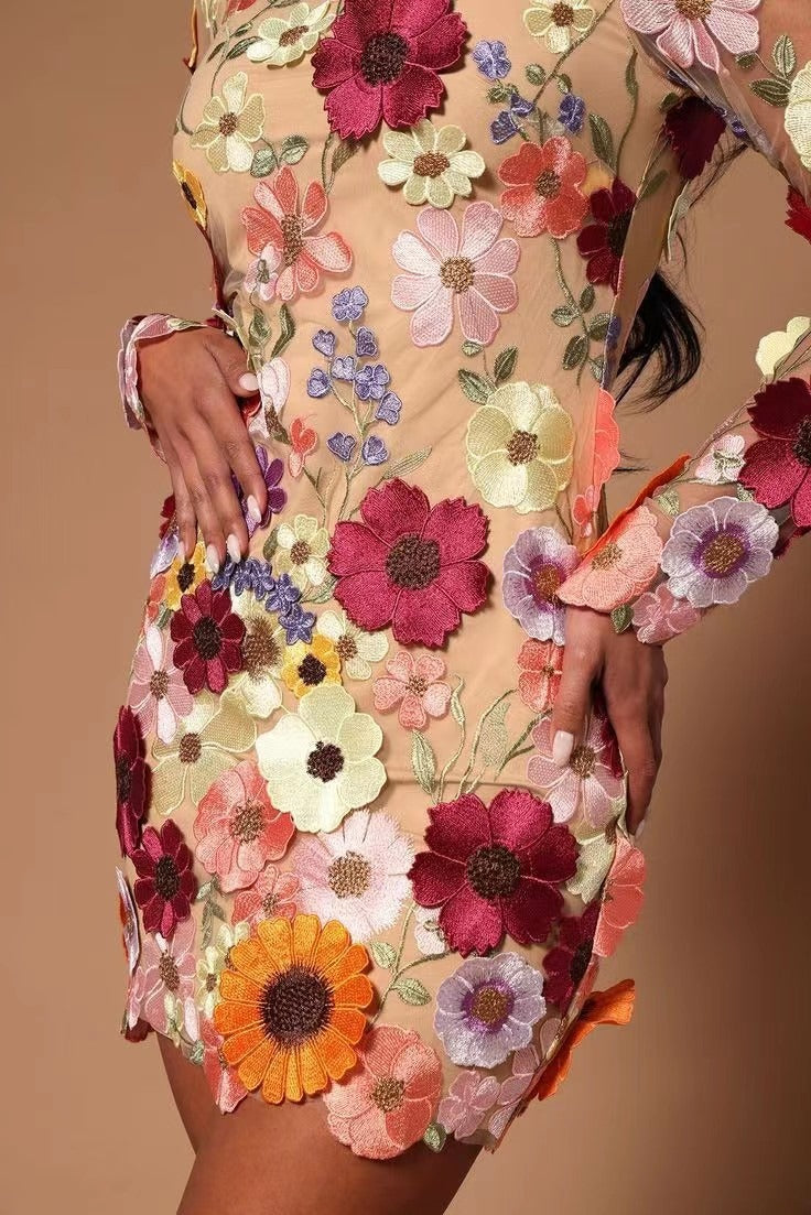 Three Dimensional Flower Power Dress