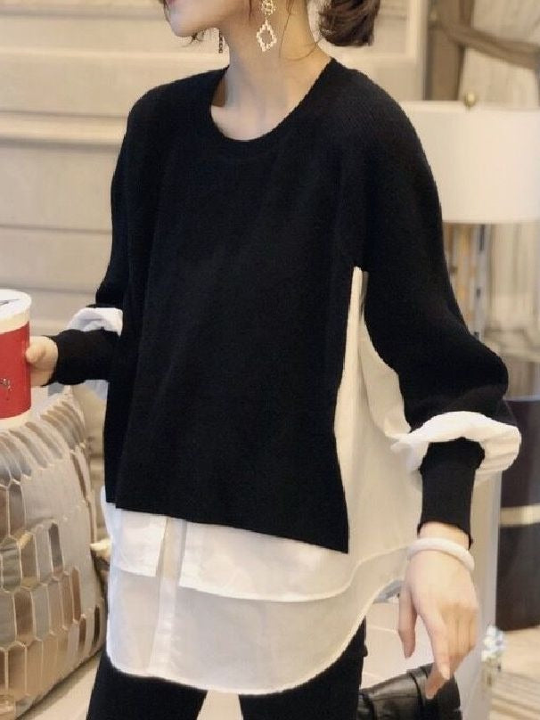 Pullover Shirt with Lantern Sleeves