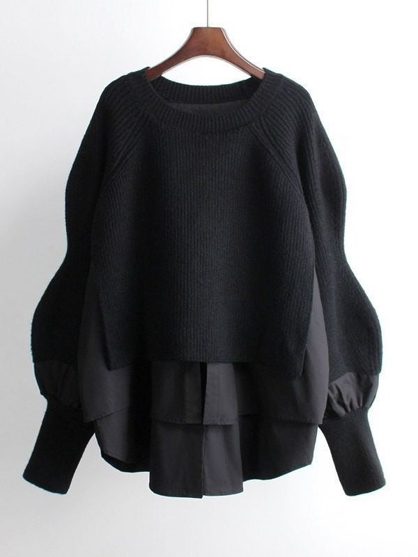 Pullover Shirt with Lantern Sleeves