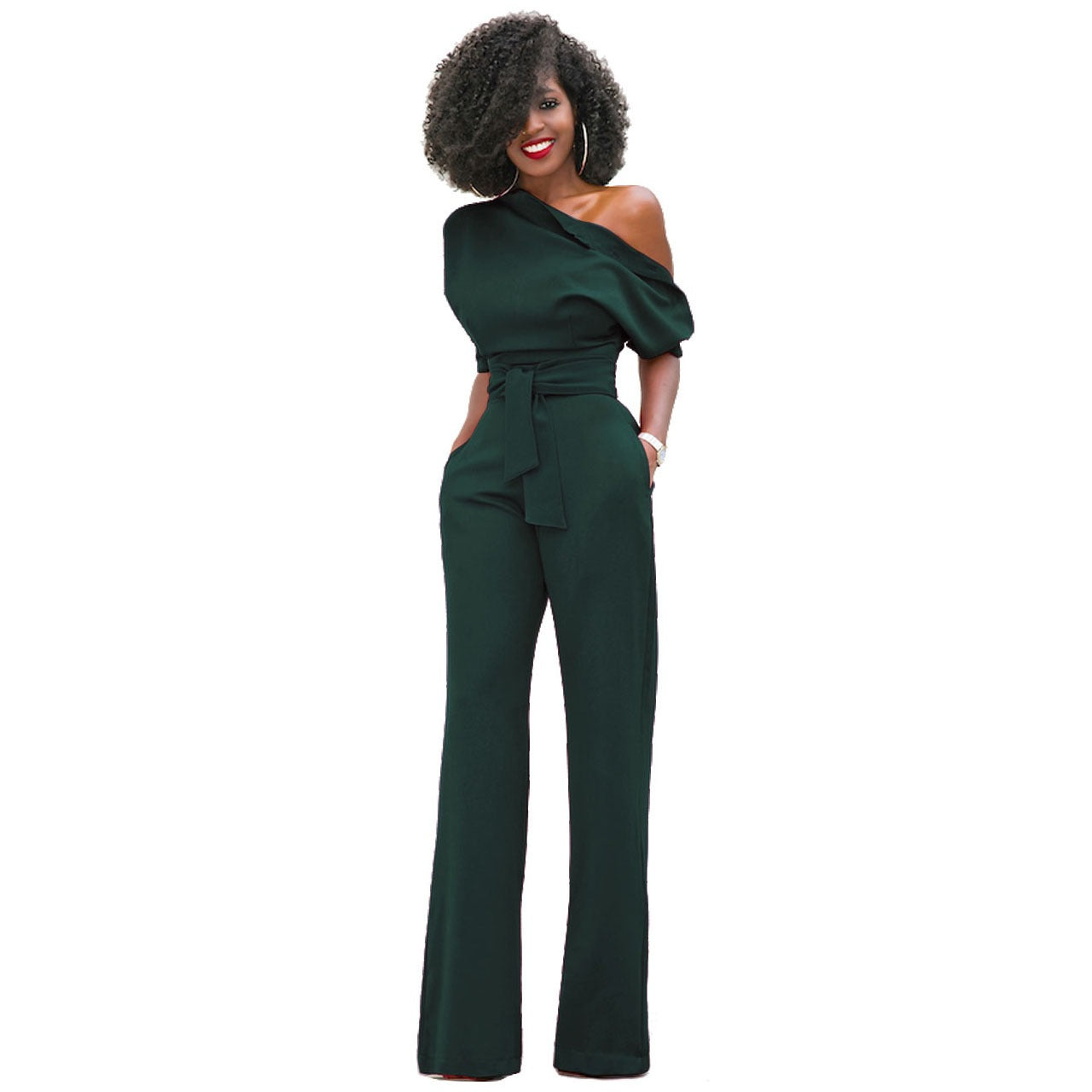 Abstract Collar Jumpsuit