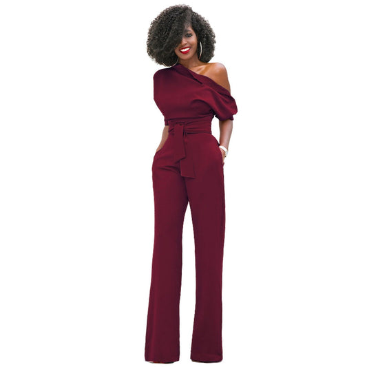 Abstract Collar Jumpsuit