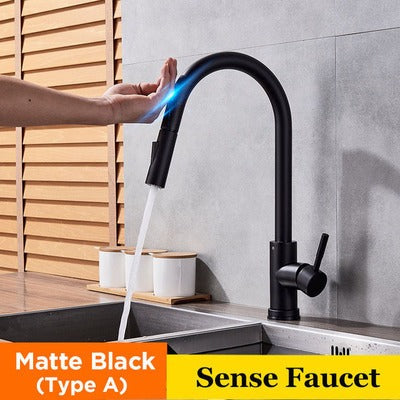 Sleek and Stylish Touch and Pull Out Kitchen Mixer